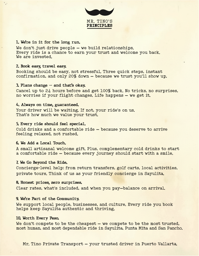 Mr. Tino's Principles